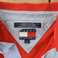 Vintage 1990s Tommy Hilfiger Striped Polo Shirt Men's Large / Preppy Style / Americana / Spellout Logo