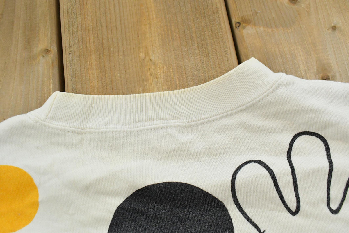 Vintage 1980s Walt Disney Mickey Mouse Polka Dots Crewneck Sweatshirt Men's M
