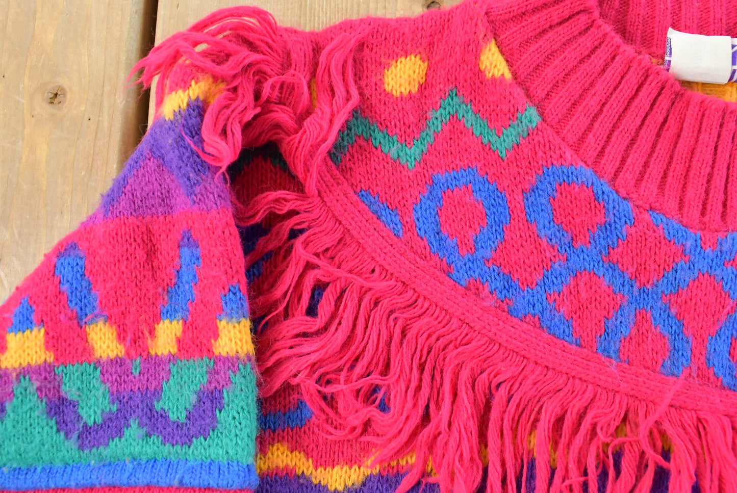 Vintage 1990s Mount Snow Abstract Knit Crewneck Sweater Youth L
