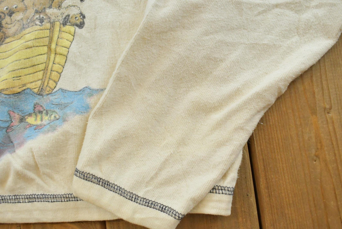 Vintage 1980s Noah's Ark Crewneck Sweatshirt Cropped Women's XL