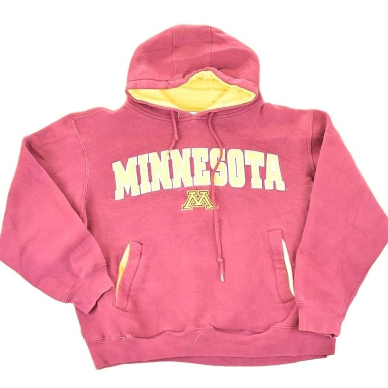Vintage Y2K Minnesota University Embroidered Hoodie Sweater Men's L Boxy