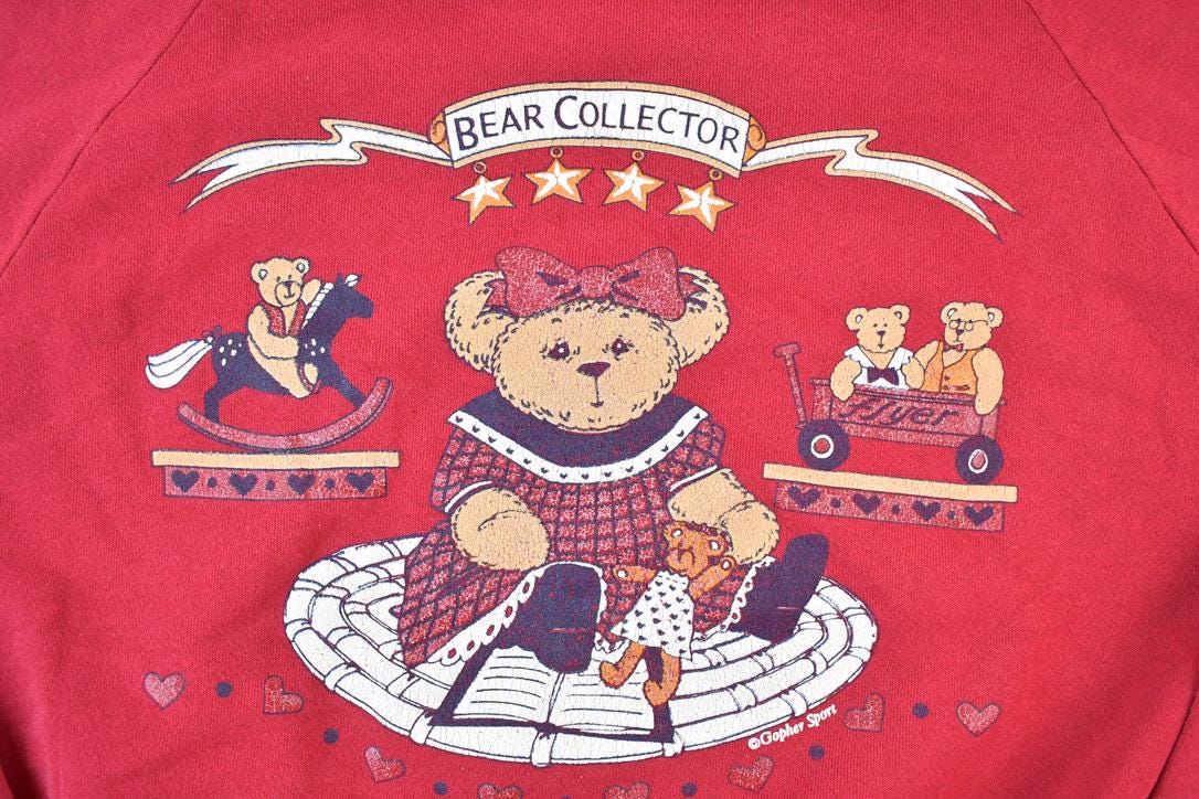 Vintage 1990s Bear Collector Collared Crewneck Sweater Women's Large