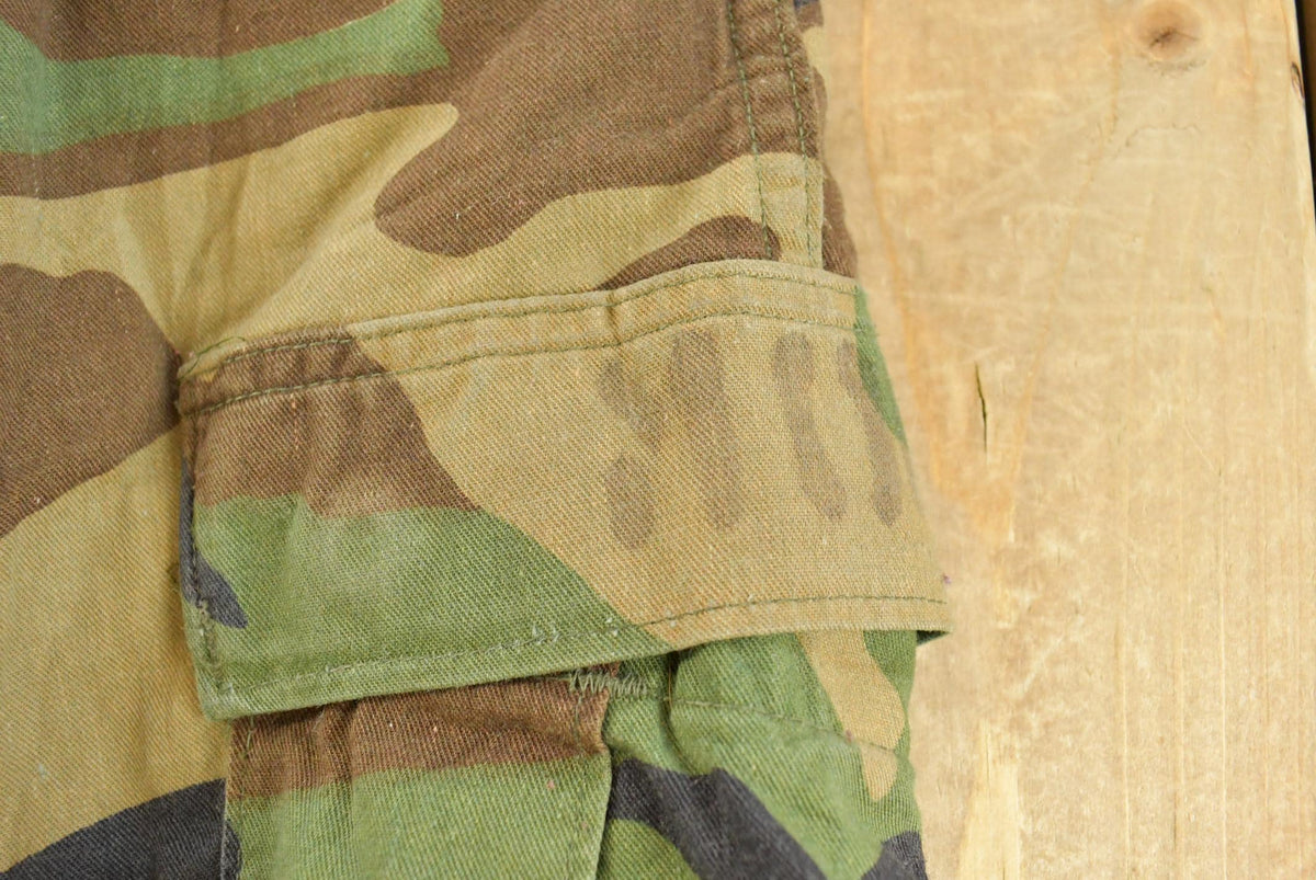 Vintage 1980s Army Woodland Camouflage Cargo Pants Men's L