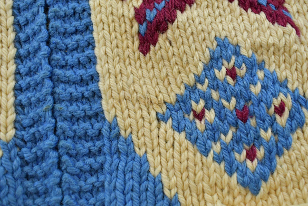 True Vintage 1960s Cowichan Pueblo Hand Knit Wool Shawl Collar Full Zip Sweater Men's S