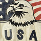Vintage 1990s Leather World By Lucky Leather American Flag USA Leather Jacket Men's 2XL