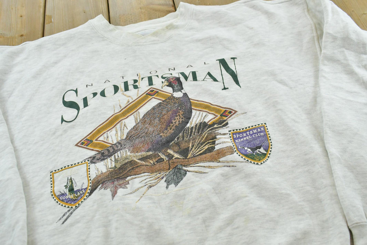 Vintage 1990s National Sportsman Pheasant Hunting Outdoorsman Crewneck Sweatshirt Men's XL