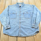 Vintage 1990s Levis Red Tab Denim Button Up Shirt Men's XL / Western Style / 90s Streetwear / Made in Hong Kong