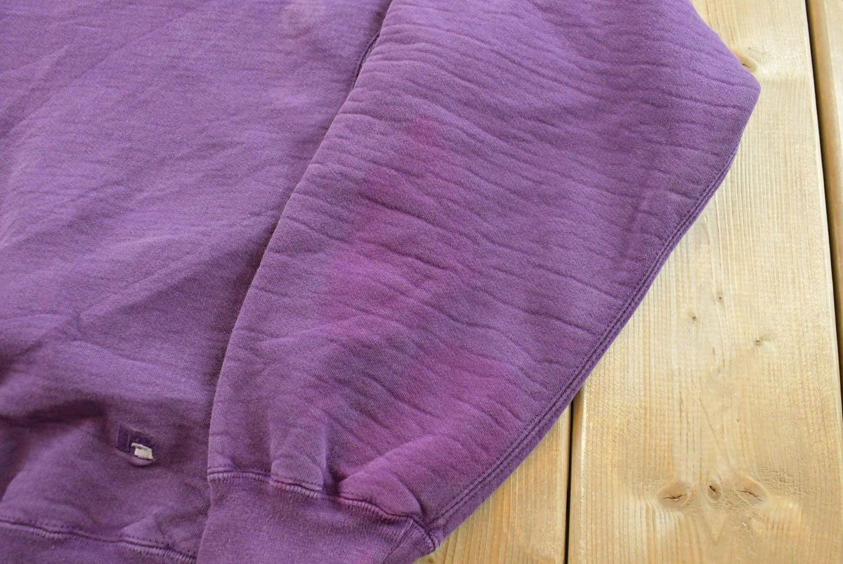 Vintage 1990s Russell Athletics Pro Cotton Purple Blank Reverse Weave Style Crewneck Sweatshirt Men's M