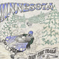Vintage 1990s Minnesota Snowmobile Nature Graphic Print Crewneck Sweatshirt Men's XL