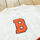 Vintage 1980s Embroidered B Cheerleading Acrylic Knit Crewneck Sweater Women's L