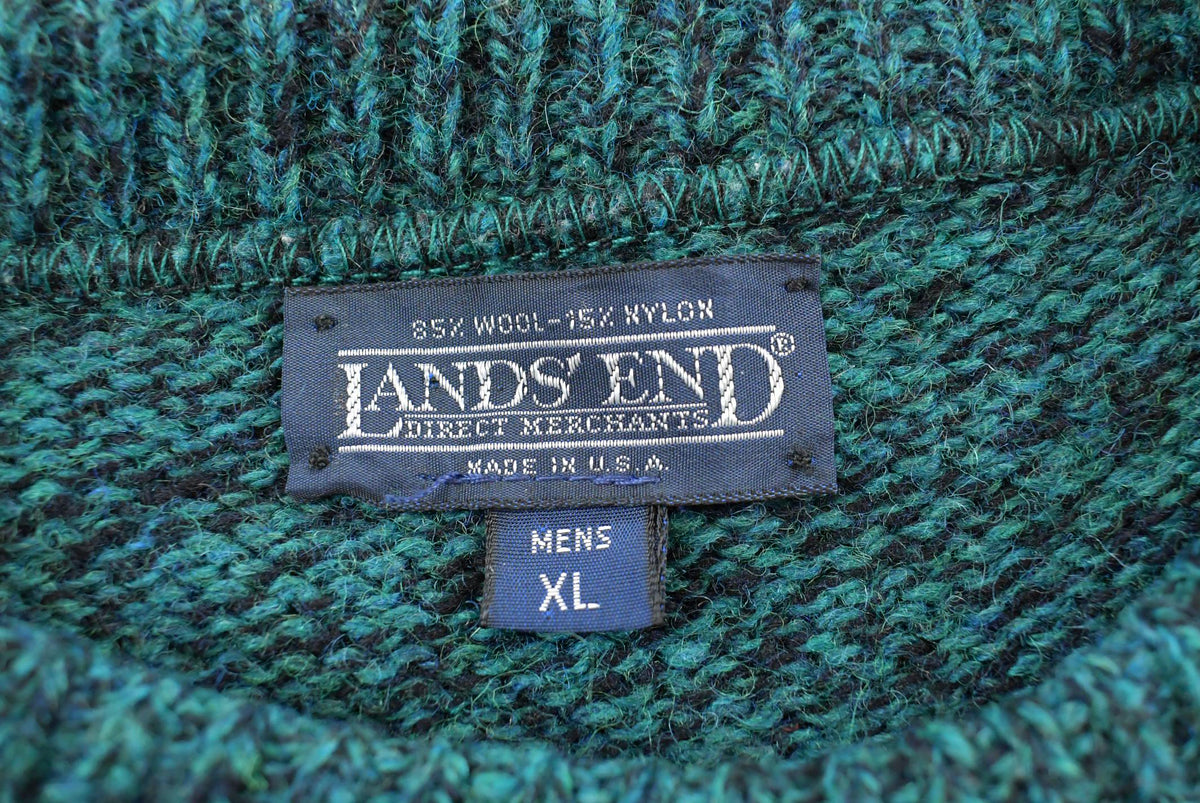 Vintage 1990s Lands' End Wool Knit Sweater Men's XL