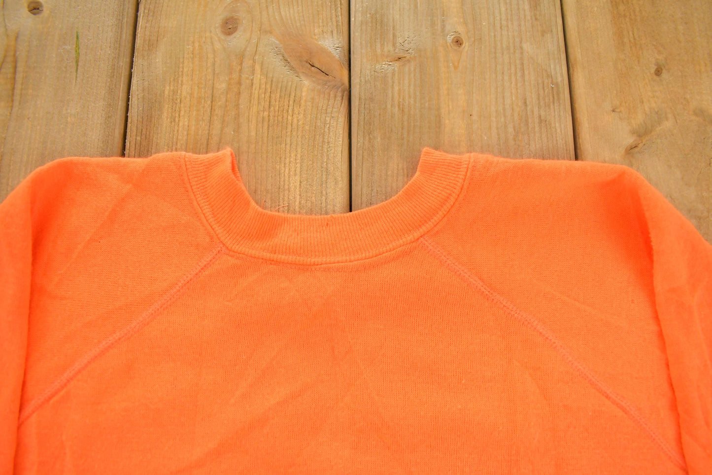 Vintage 1980's Blank Orange Raglan Crewneck Sweatshirt Men's S
