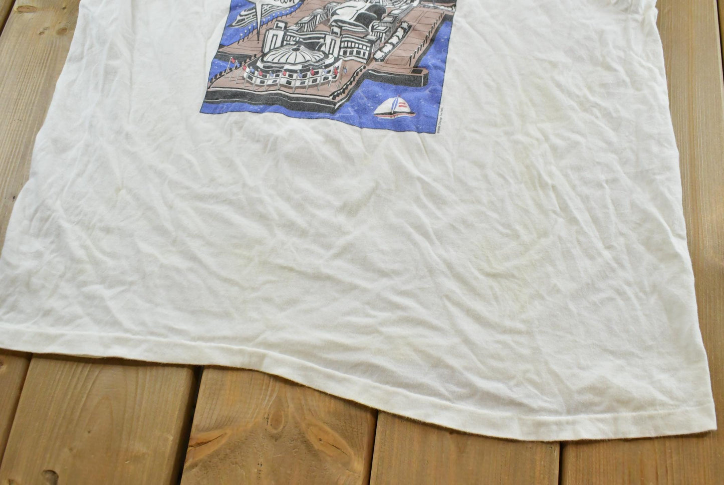 Vintage 1996 Chicago Windy Comix Navy Pier Landmark Travel Souvenir T-Shirt Men's L