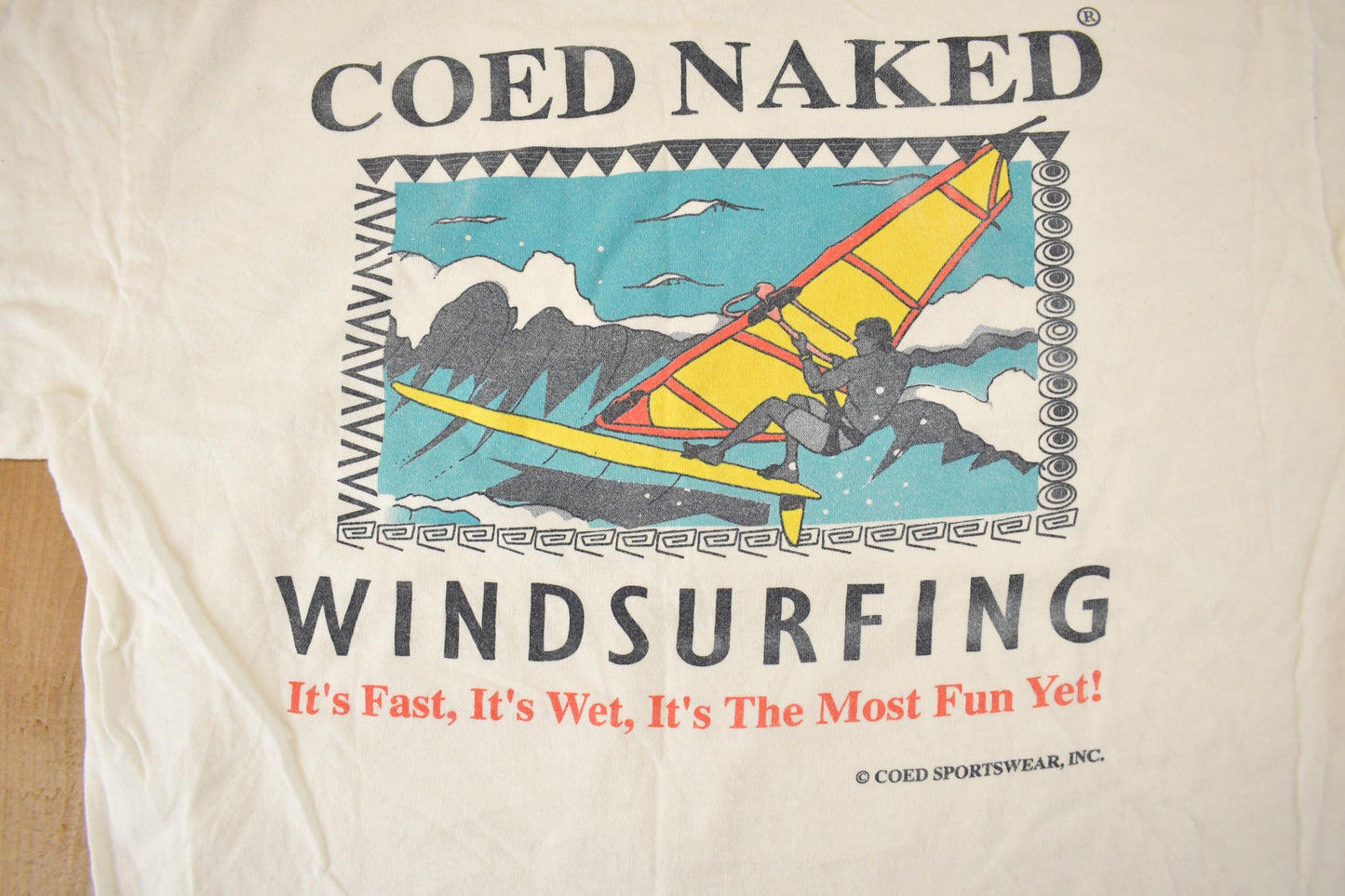Vintage 1990s Windsurfing Nautical Sailing Graphic Single Stitch T-Shirt Men's L
