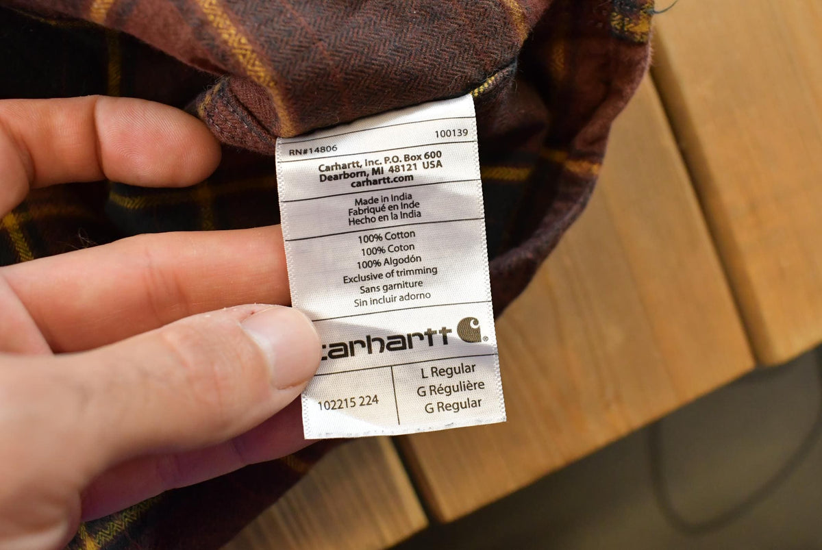 Vintage 2000s Carhartt Plaid Button Up Flannel Shirt Men's L