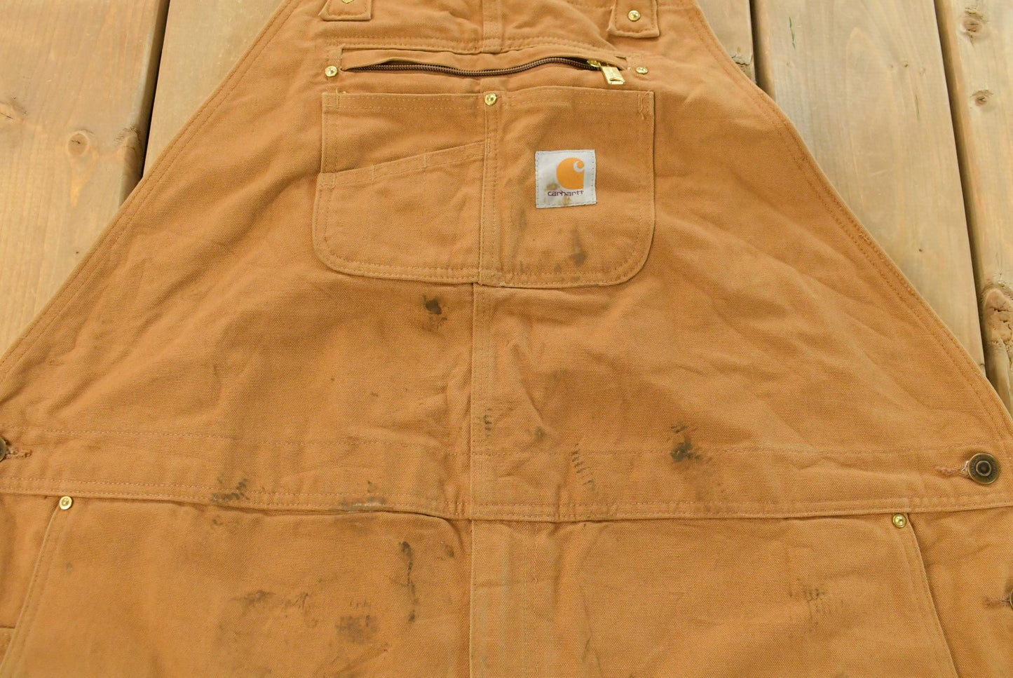 Vintage 2000s Carhartt Double Knee Canvas Bib Overalls Men's 50 x 29