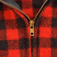 Vintage 1970s Johnson Quarter Zip Buffalo Plaid Wool Hunting Shacket Mens M