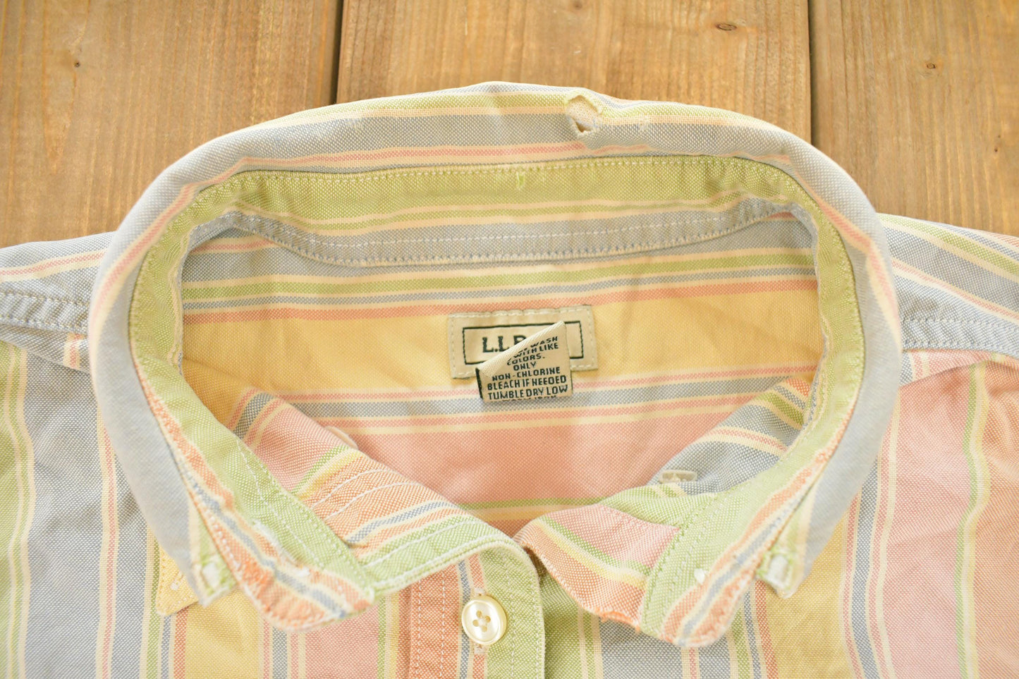 Vintage Y2K L.L. Bean Striped Long Sleeve Button Down Shirt Women's L