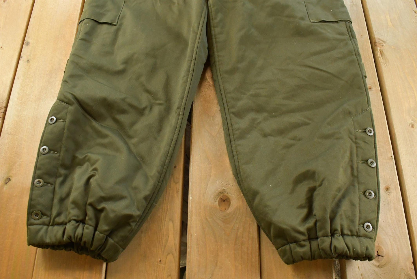 Vintage 1990s Military Olive Green Insulated Bib Cargo Overalls Men's 40 x 28.5