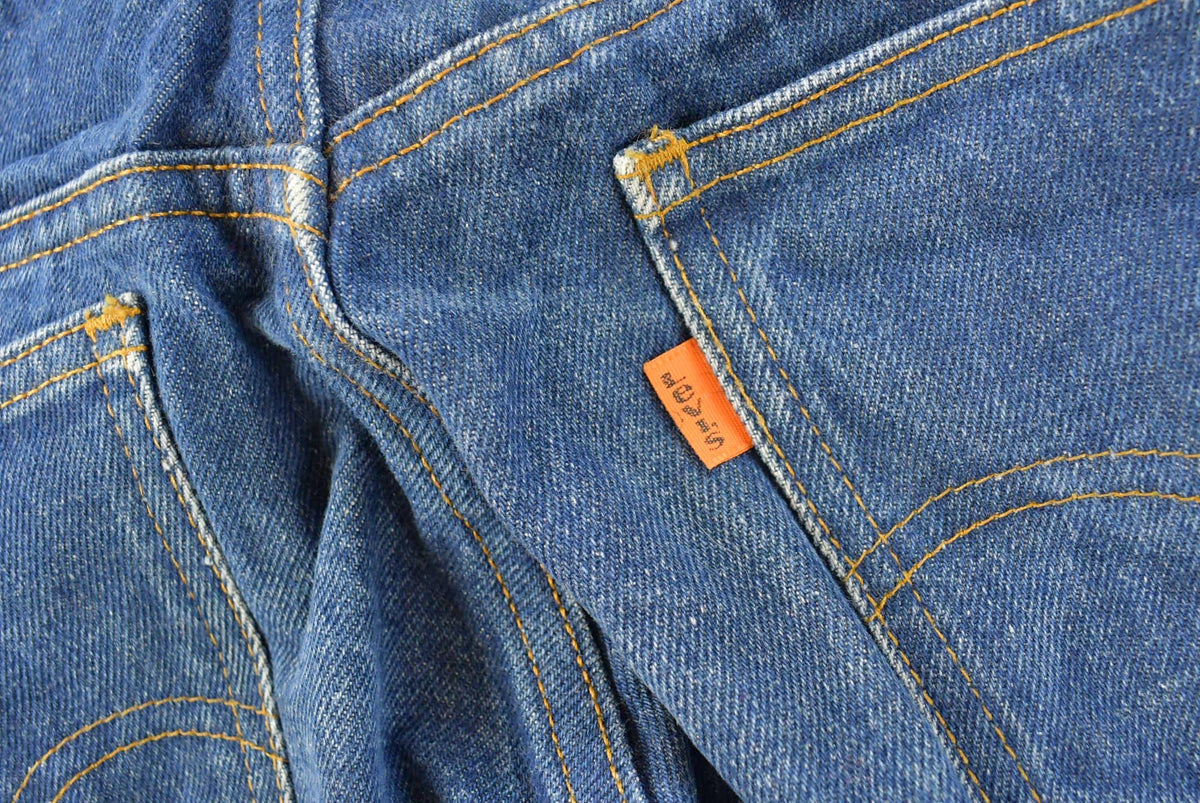 Vintage 1980s Faded Levi's Orange Tab 505 Regular Straight Fit Denim Blue Jeans Men's 28 x 32