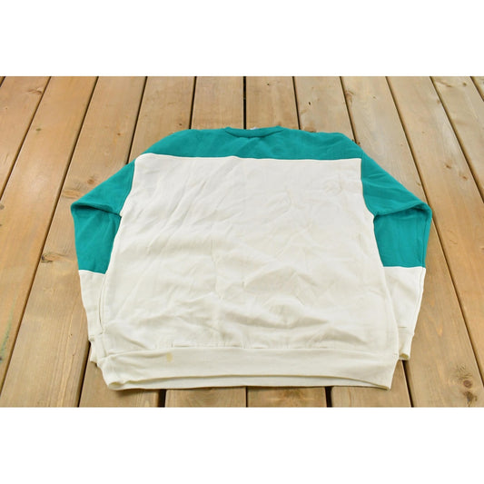 Vintage 1990s Dunlop Color Block Crewneck Sweatshirt Men's Large