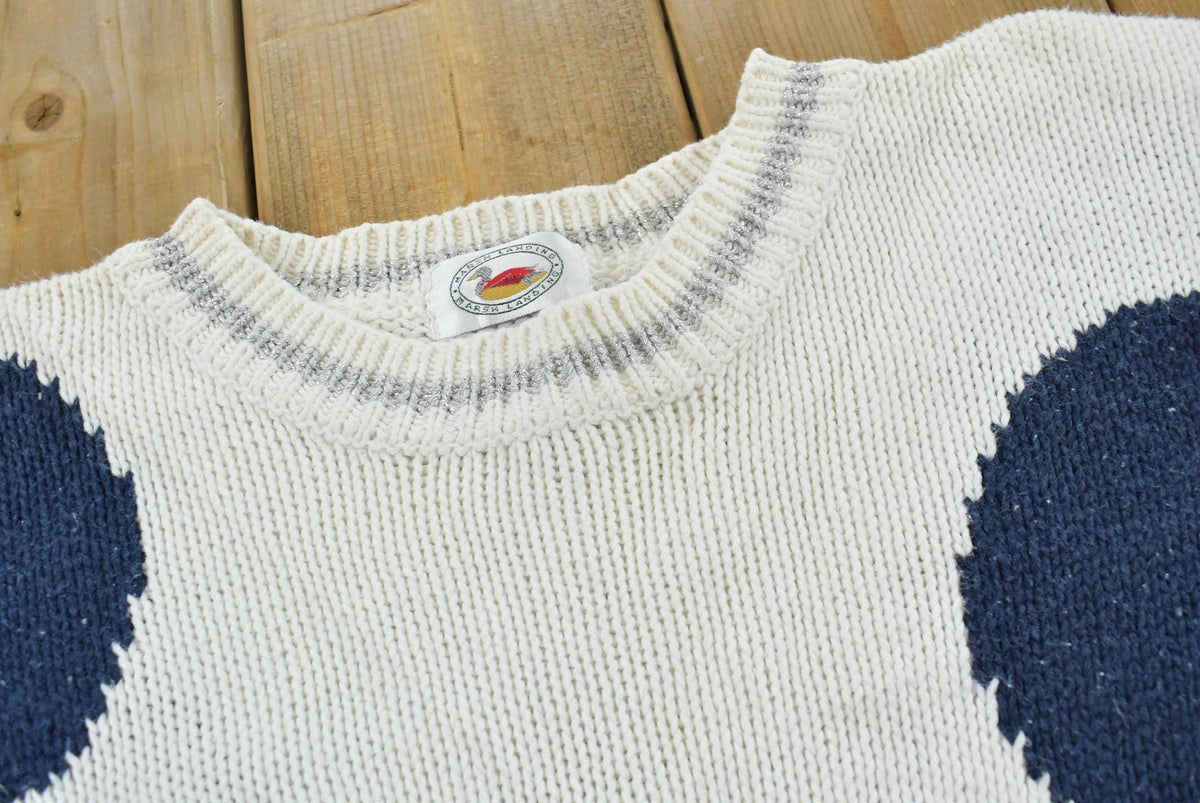 Vintage 1990s Marsh Landing Cotton Knit Sweater Women's L