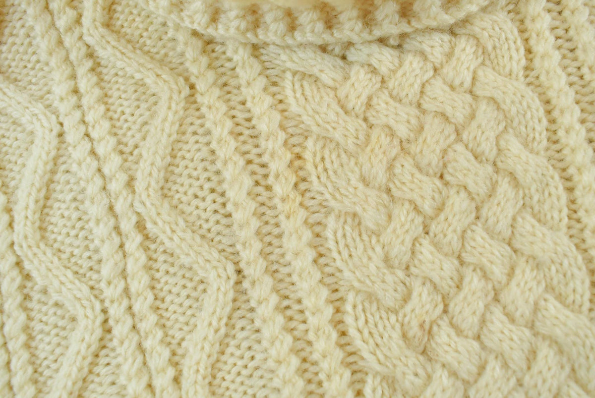 Vintage 1980s Wool 3D Cable Knit Sweater Men's M
