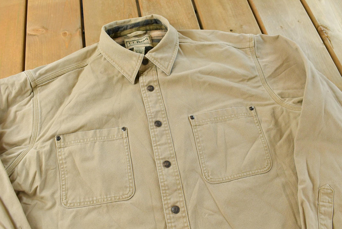 Vintage Y2K LL Bean Plaid Lined Button Up Shirt Men's 2XL