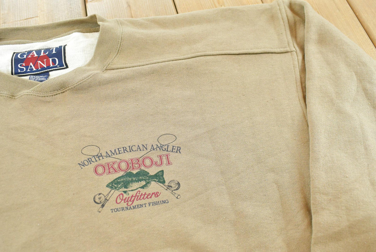 Vintage 1990s Galt Sand Okoboji Angler Fishing Crewneck Sweatshirt Men's 2XL