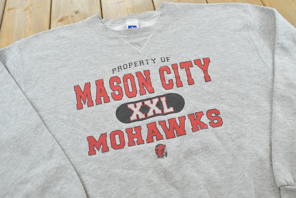 Vintage 1990s Russell Athletic Mason City Mohawks High School Crewneck Sweatshirt Men's L