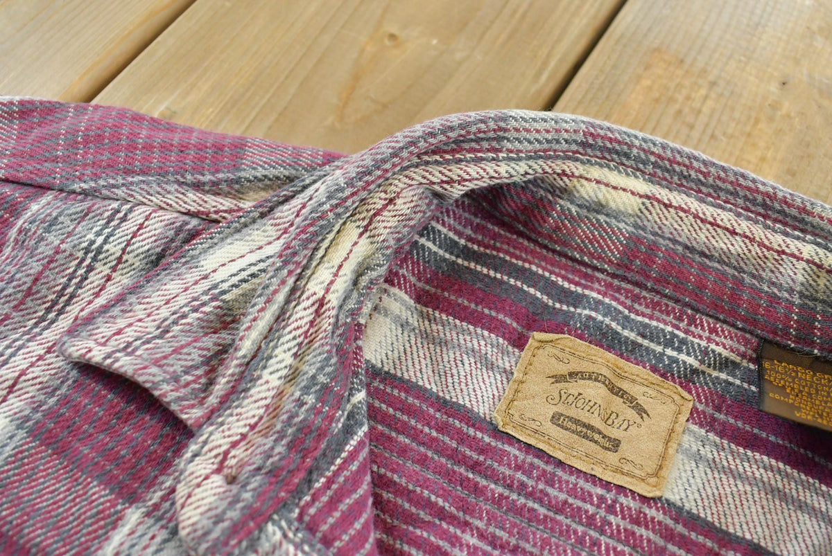 Vintage 1990s St. John's Bay Heavyweight Flannel Plaid Button Up Shirt Men's L