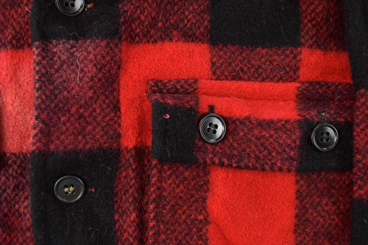 Vintage 1980s Wool Flannel Shirt Jacket Men's Large