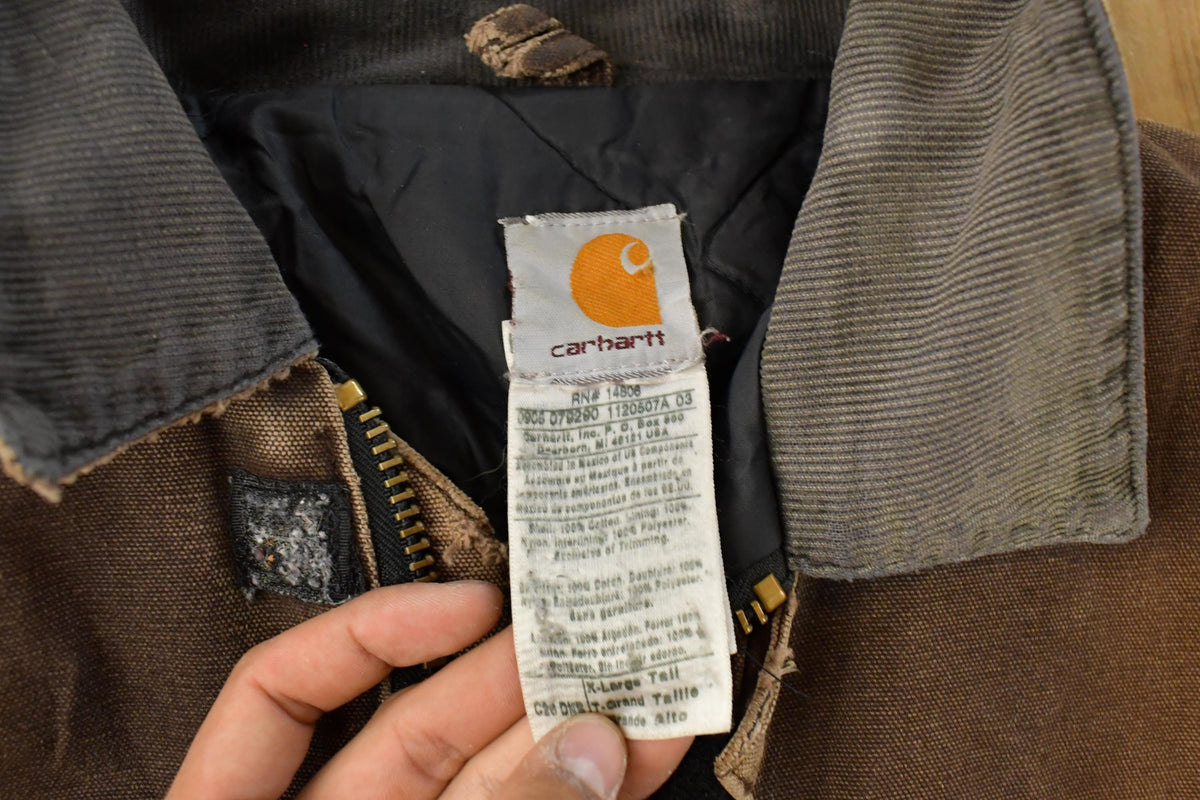 Vintage 2000s Thrashed Carhartt Arctic Quilt Traditional Jacket Men's XL Tall