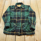 True Vintage 1970s Wool Flannel Over Shirt Shacket Men's S / Outdoors Hiking Button Up / 70s Plaid