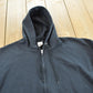 Vintage 2000s Hanes Black Blank Zip Up Hoodie Sweatshirt Men's L