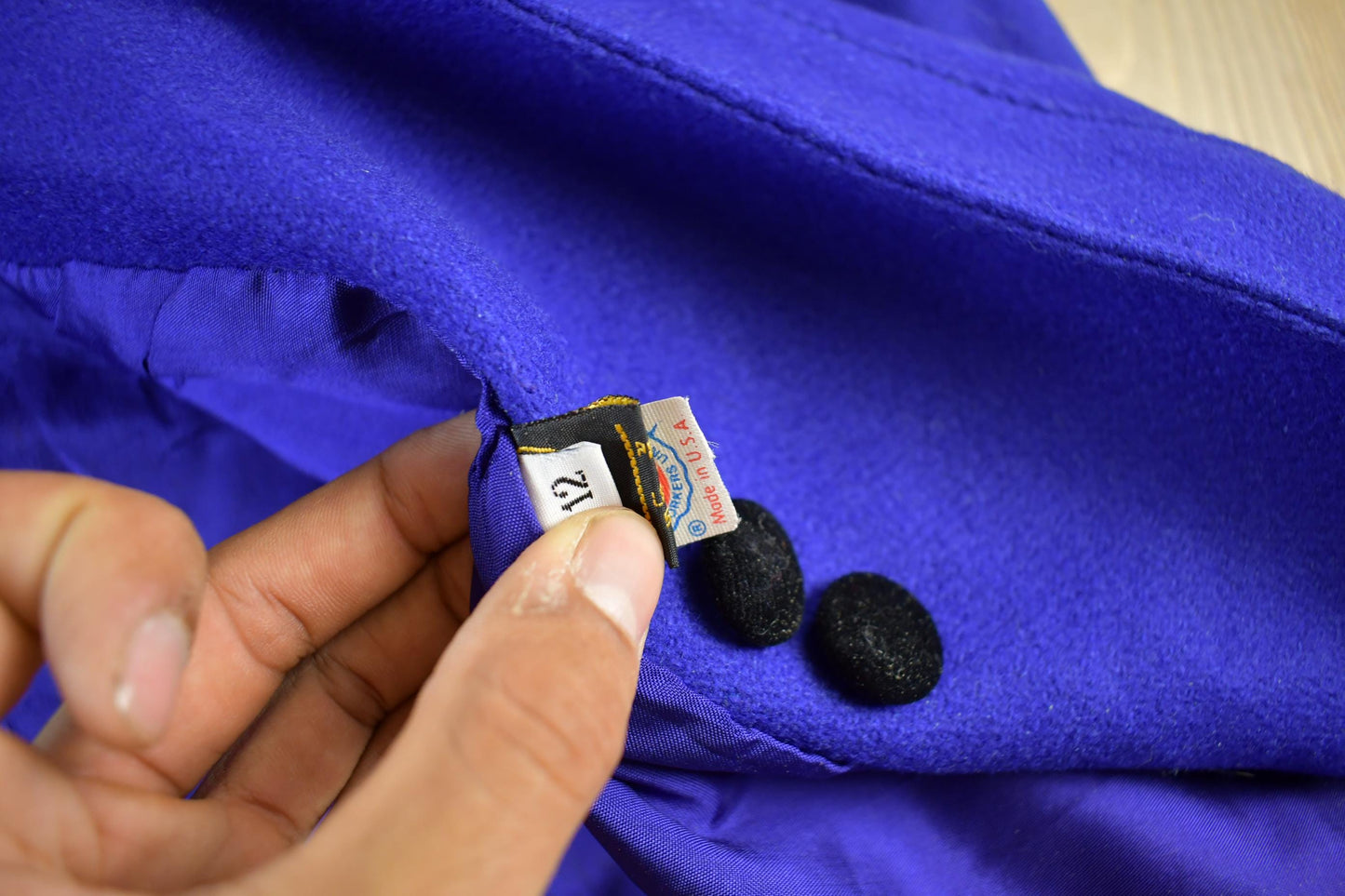 Vintage 1980s Rothschild Wool Princess Dress Coat Women's 12