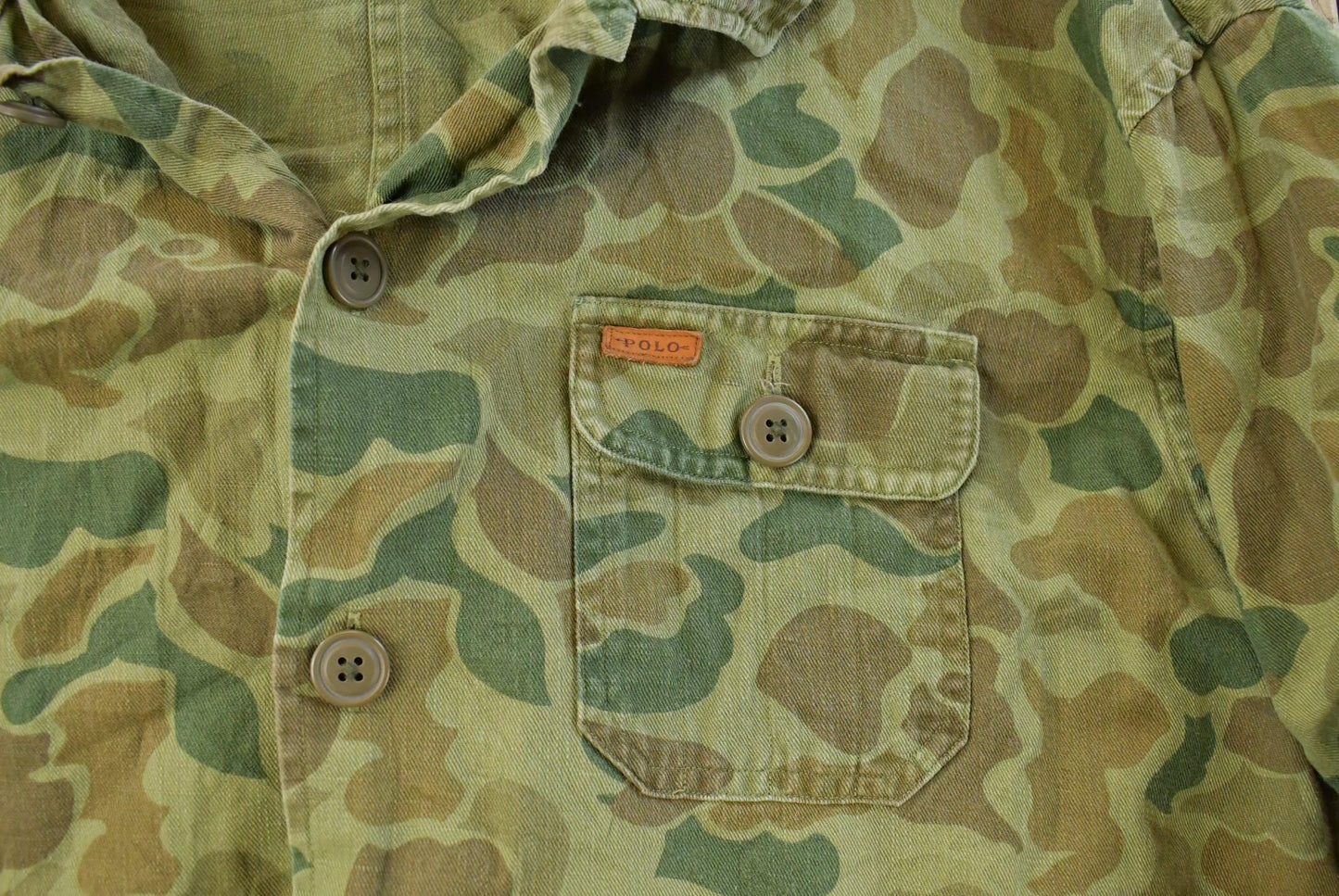 Vintage 2000s Polo Ralph Lauren Duck Camo Button Up Shirt Jacket Men's XL