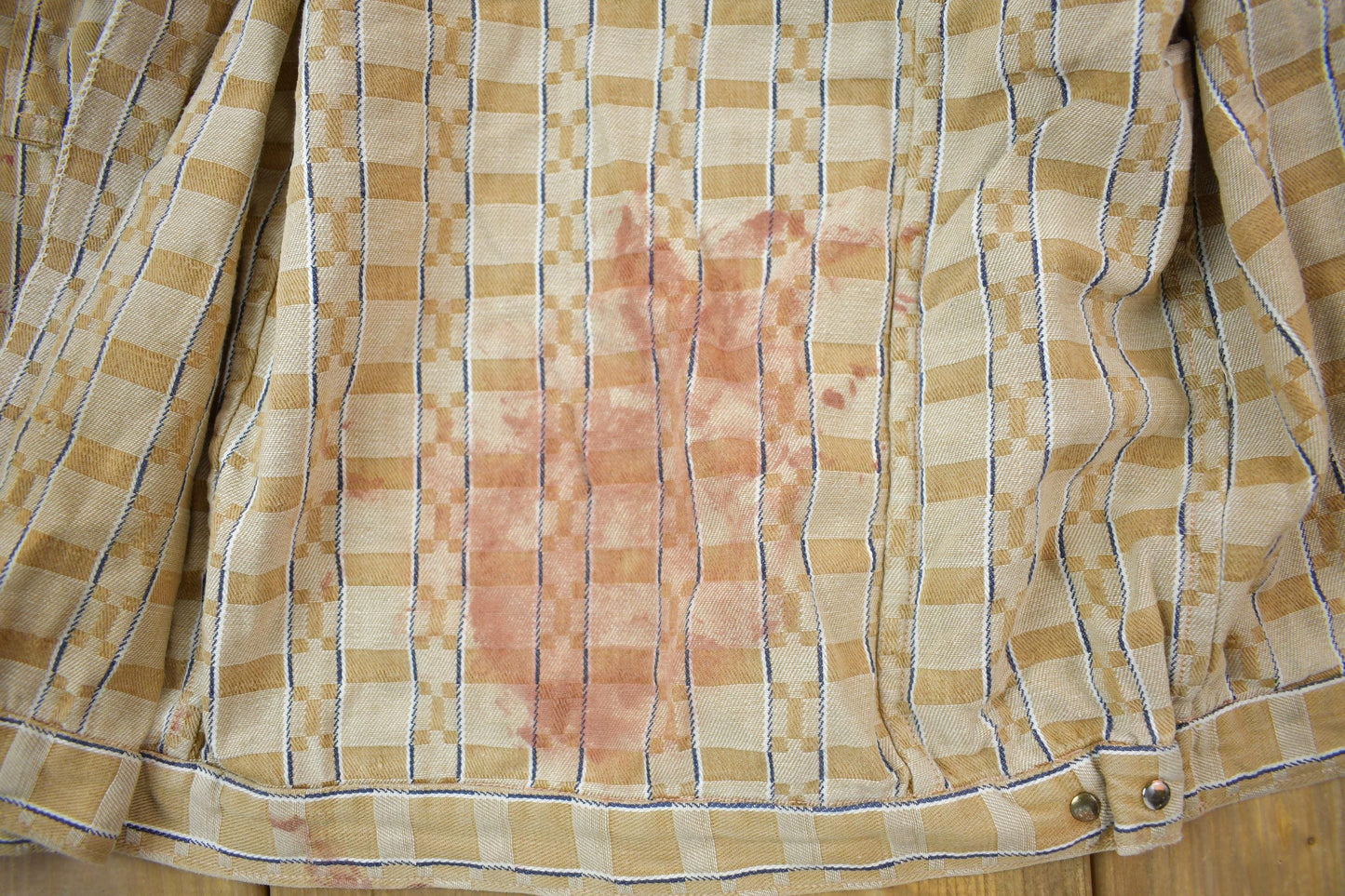 Vintage 1970s Rhinoceros Plaid Button Down Light Jacket Men's S