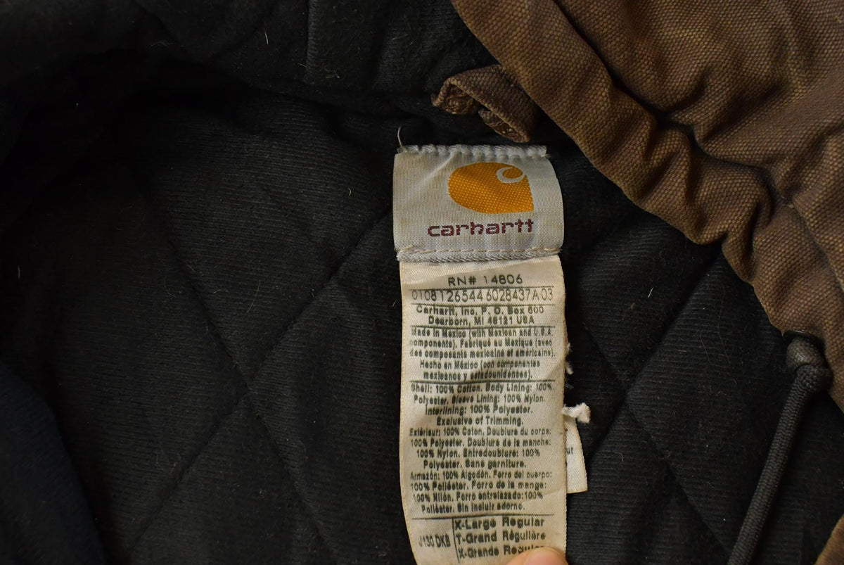 Vintage Y2K Distressed Carhartt Hooded Work Jacket Men's 2XL