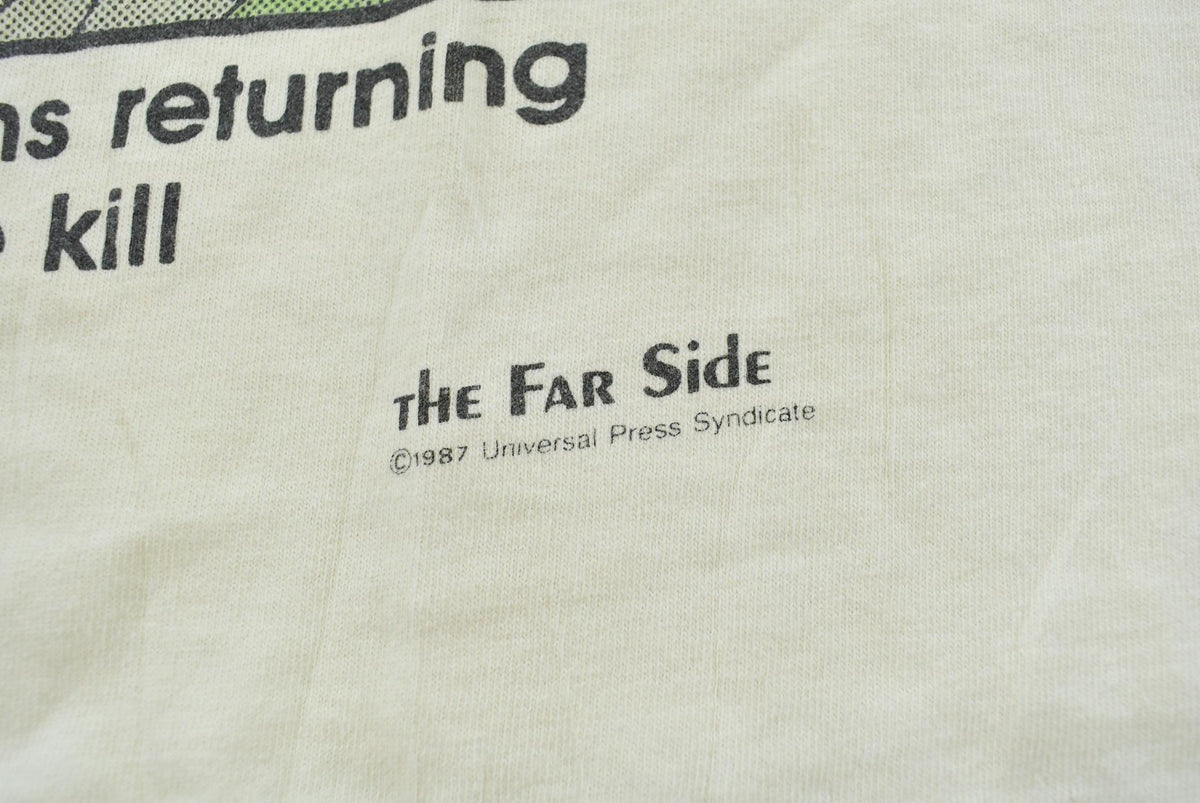 Vintage 1987 The Far Side Early Vegetarians Funny Parody Comic T-Shirt Men's L