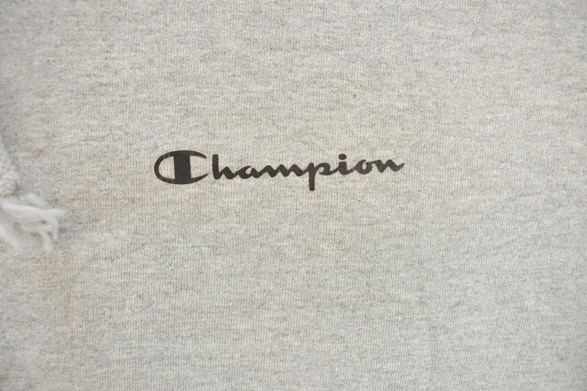 Vintage 2000s Champion Blank Gray Small Logo Hoodie Sweatshirt Men's 2XL