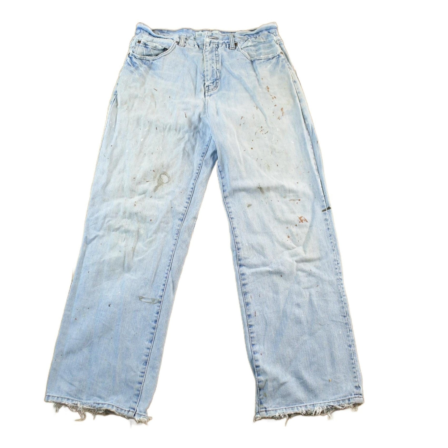 Vintage 1990s Faded Glory Paint Distressed Thrashed Denim Jeans Men's 31 x 29