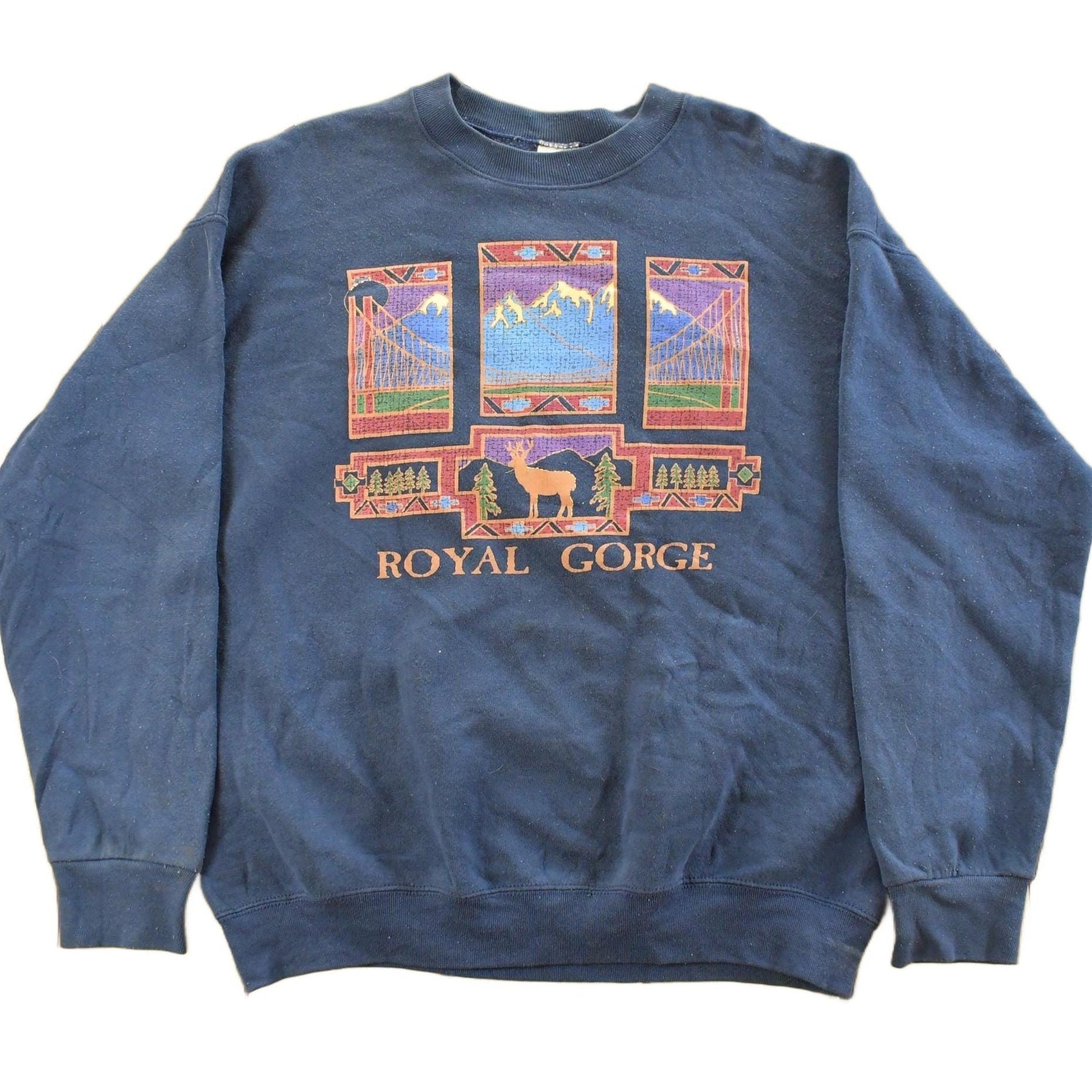 Vintage 1990s Royal Gorge Colorado Canyon City Crewneck Sweatshirt Men's Large