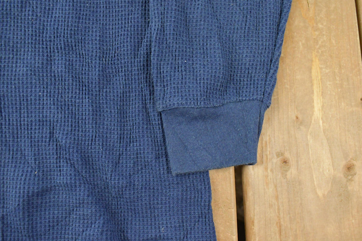 Vintage 1980s Wrights Thermal Waffle Henley Shirt Men's Large