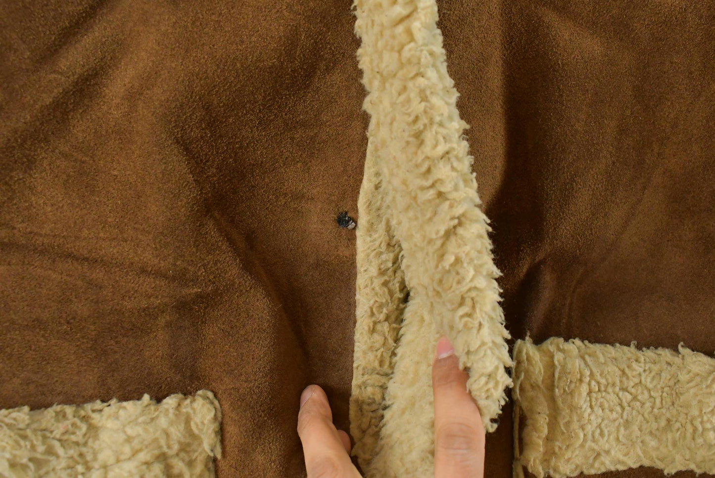Vintage 1970s Schott NYC Rancher Suede Shearling Fur Leather Jacket Men's 40