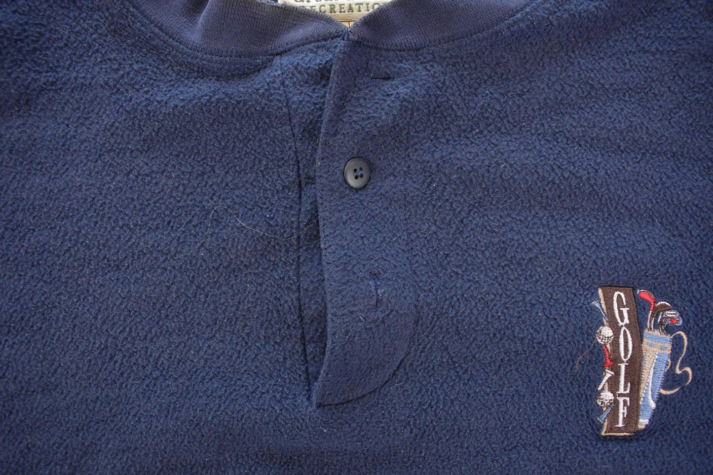 Vintage 1990s Great Lakes Golf Embroidered Henley Sweatshirt Men's XL