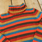 Vintage 1990s Dex Striped Knitted Turtleneck Sweater Women's XS
