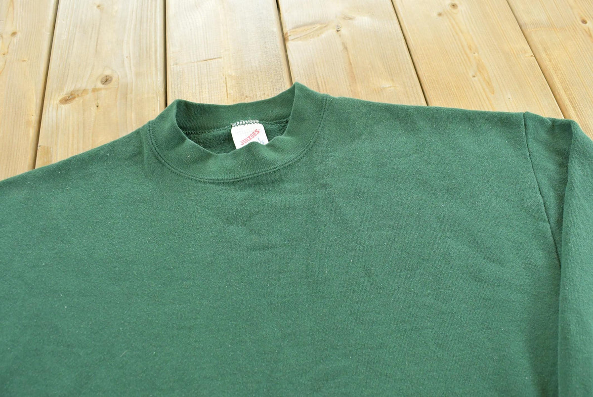 Vintage 1990s Jerzees Blank Green Crewneck Sweatshirt Men's L