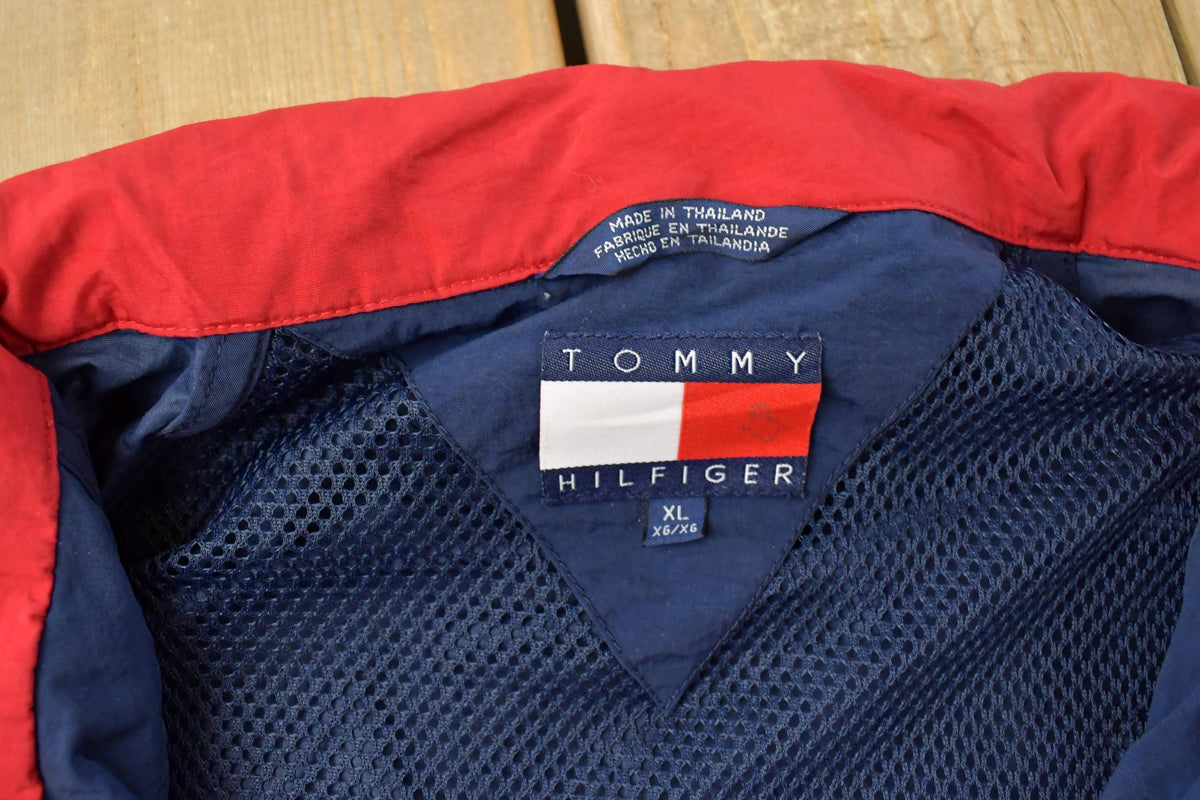 Vintage 1990s Tommy Hilfiger Sleeve Spell Out Windbreaker Jacket Men's XL