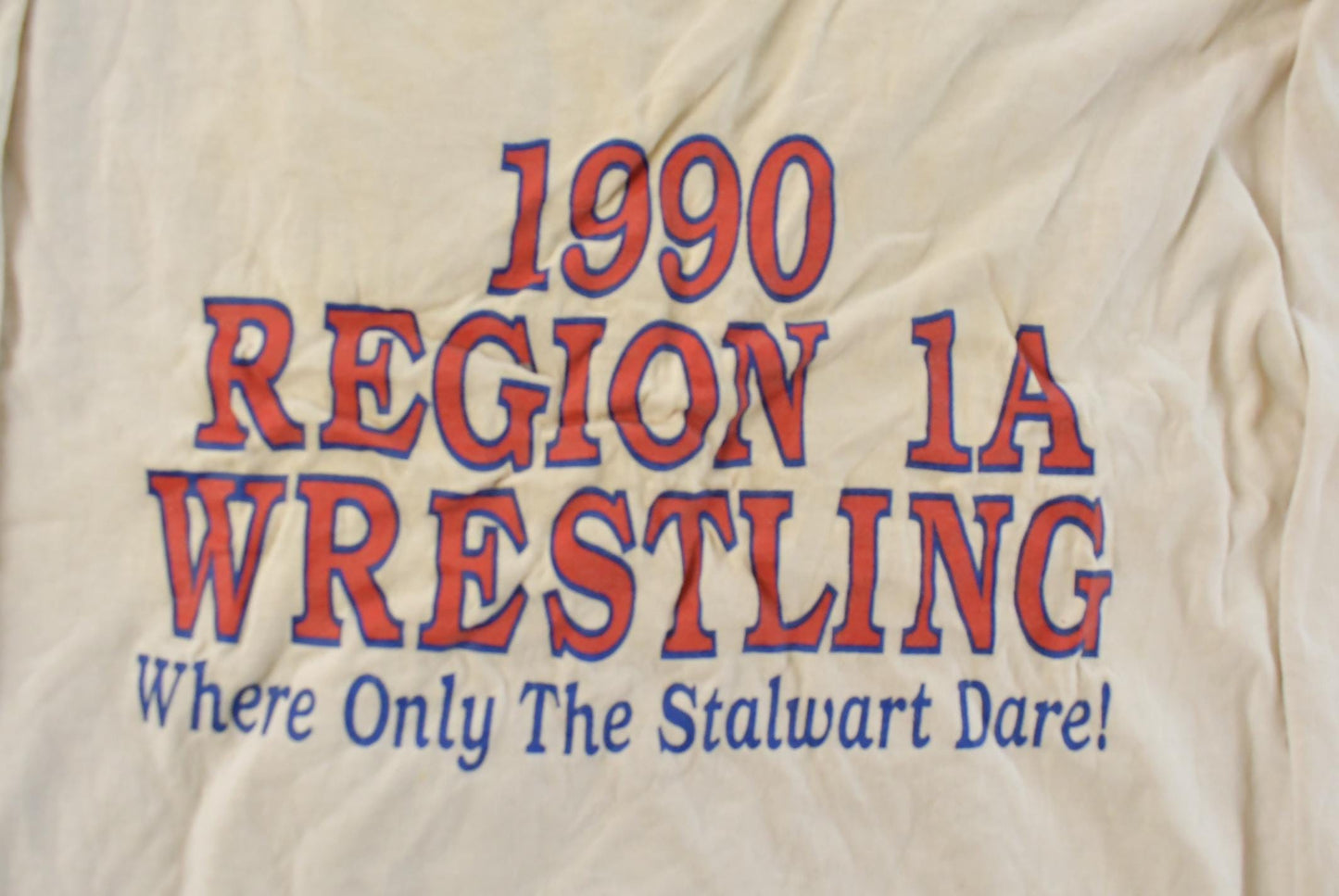 Vintage 1990 Region 1A Wrestling Long Sleeve Graphic T-Shirt Men's L